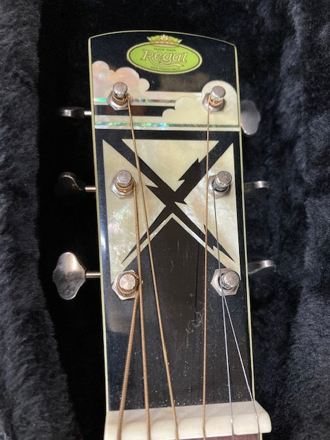 Regal Black Lightning Square Neck Resonator Slide Dobro W/Case (Pre-Owned)