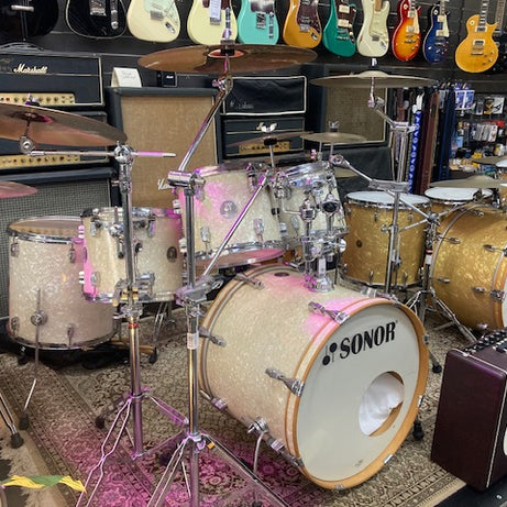 Sonor Special Edition 6 Piece Drum Kit Pearl white W/hardware,Cymbals & Stool (Pre-Owned)