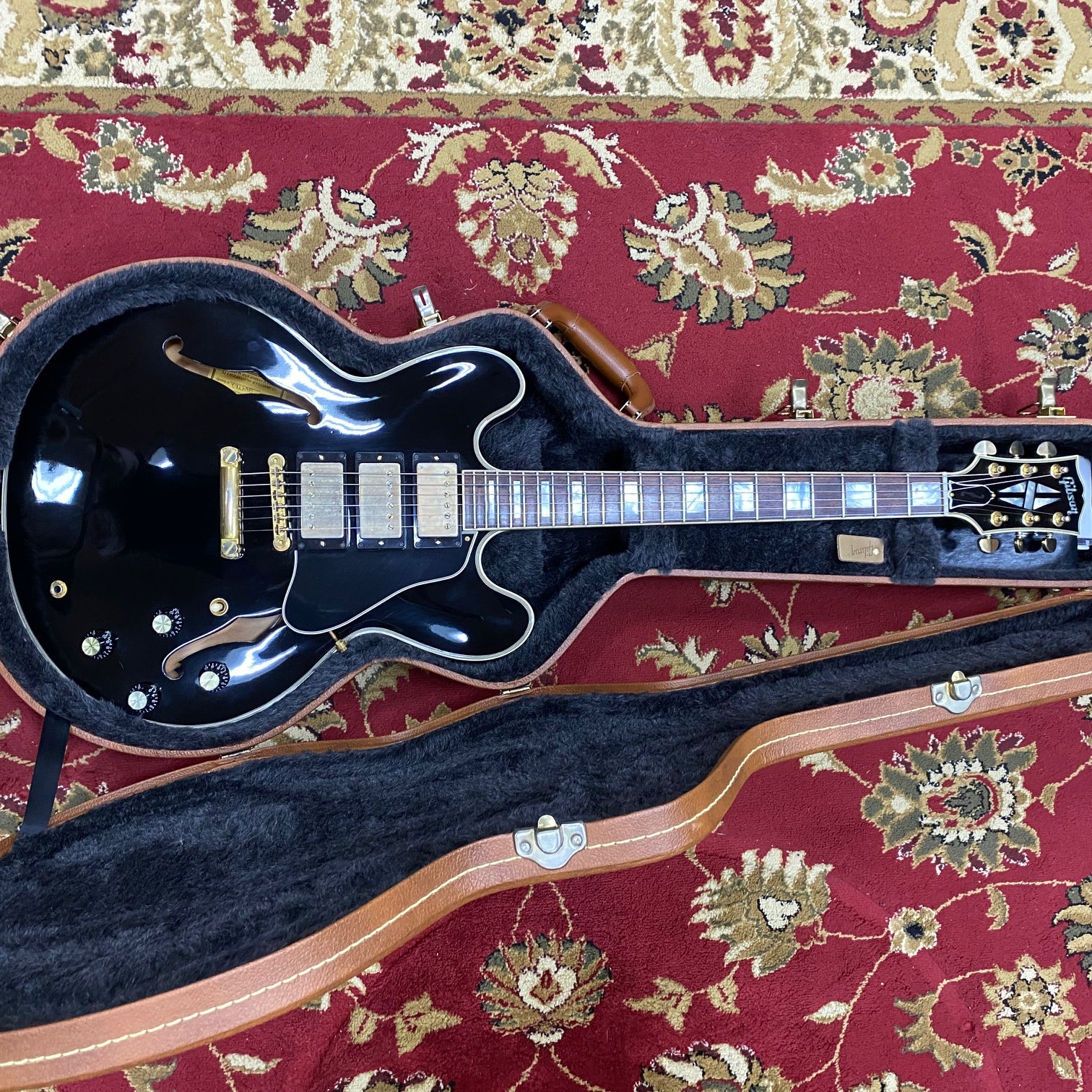 2018 Gibson Memphis ES-355 Limited 3 pickup Black Beauty w/ case  Sunbear pickups