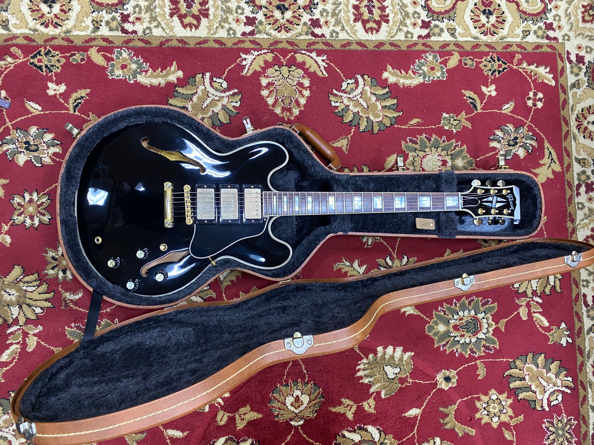 2018 Gibson Memphis ES-355 Limited 3 pickup Black Beauty w/ case  Sunbear pickups
