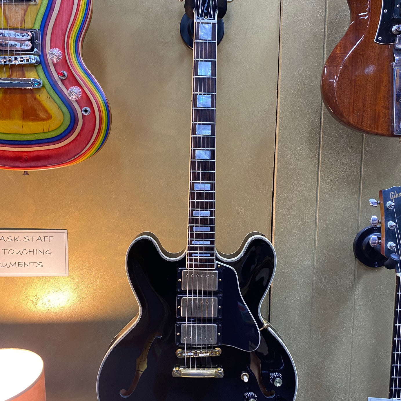 2018 Gibson Memphis ES-355 Limited 3 pickup Black Beauty w/ case  Sunbear pickups