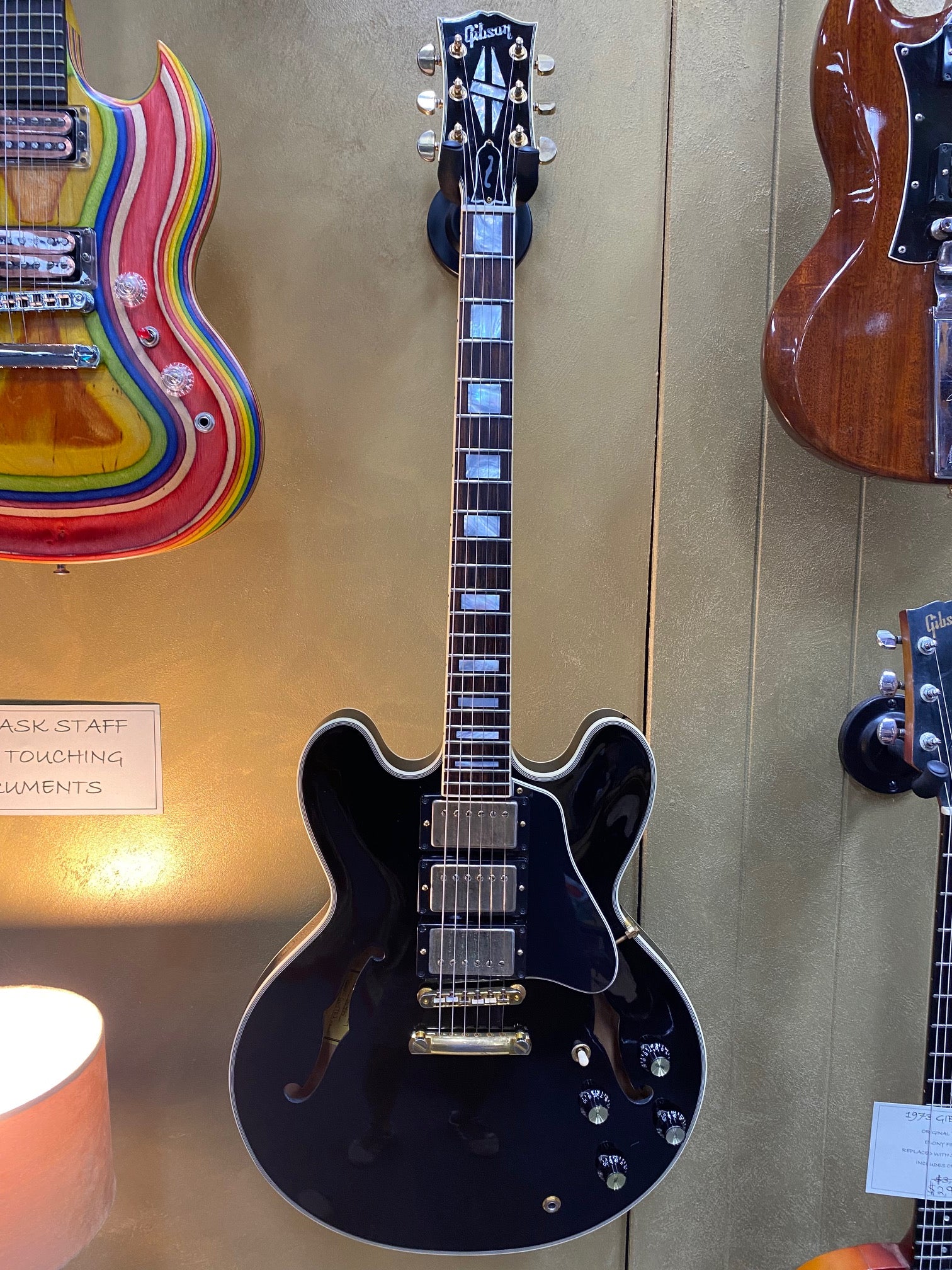 2018 Gibson Memphis ES-355 Limited 3 pickup Black Beauty w/ case  Sunbear pickups