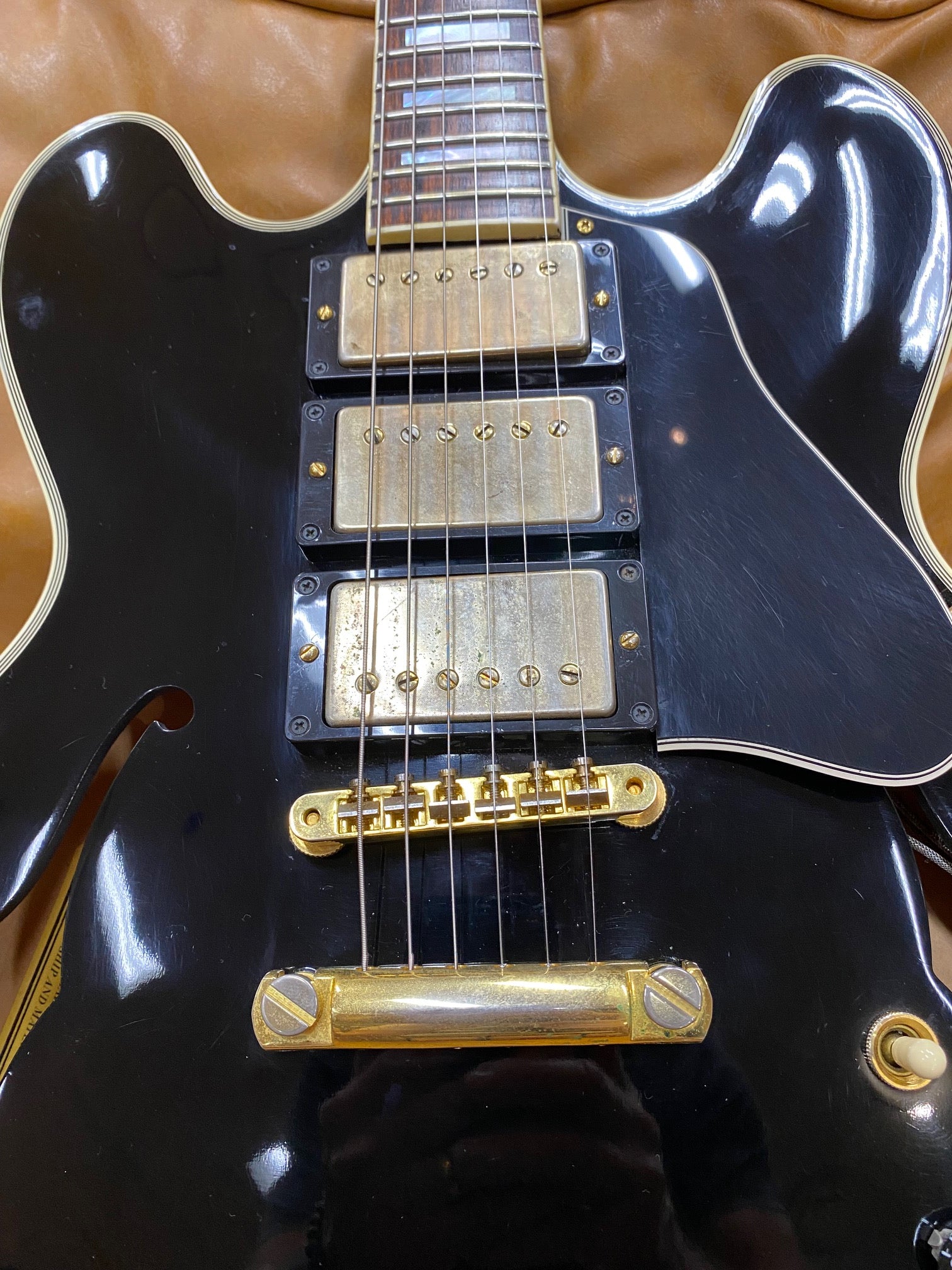 2018 Gibson Memphis ES-355 Limited 3 pickup Black Beauty w/ case  Sunbear pickups