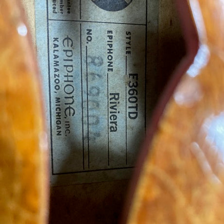 1966 Epiphone E360TD Riveria Vintage Guitar w/case (Pre-Owned)