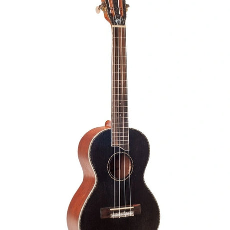 Mahalo MP3BK Pearl Series Solid Top Tenor Ukulele Black Includes Gig Bag