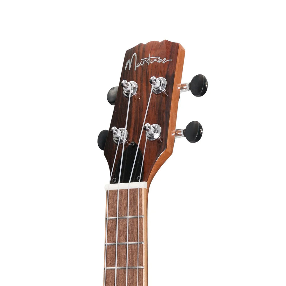 Martinez Southern Belle 7 Series Spruce Solid Top Electric Cutaway Concert Ukulele with Hard Case (Natural Gloss)