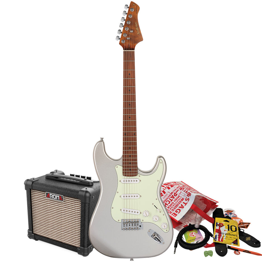 Northstar NS1 S Style Electric Guitar Pack Inca Silver