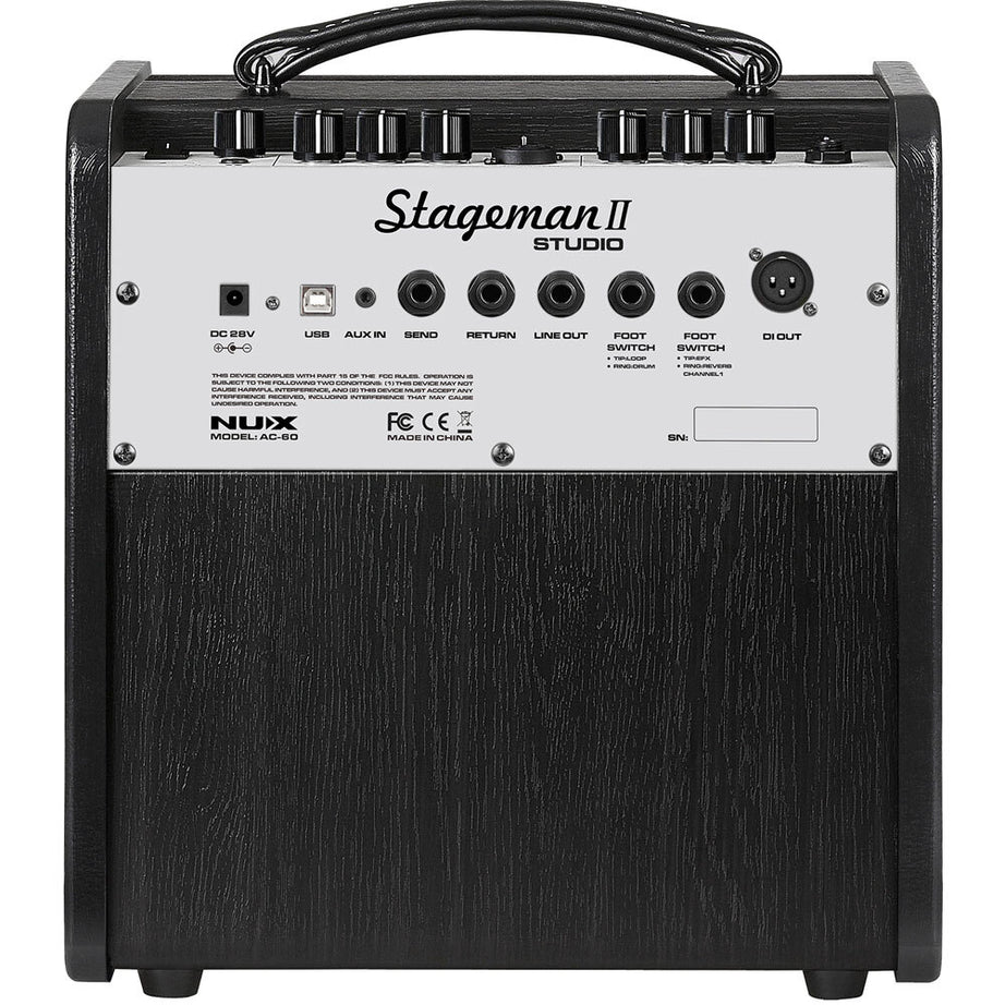 NUX Stageman II Studio, 60W Acoustic Guitar Amplifier with Digital FX 2-Channels with Routing Adjustable Post-effects