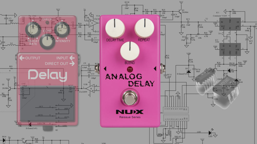 NUX Reissue Series Analog Delay Effects Pedal Bring back the Legendary Delay sound of the 80's