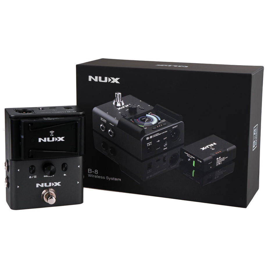 NU-X B-8 Professional Instrument Digital Wireless System with Pedal Receiver 2.4 GHz Interference-free Broadcasting Frequency