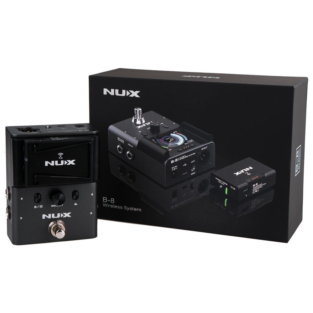 NU-X B-8 Professional Instrument Digital Wireless System with Pedal Receiver 2.4 GHz Interference-free Broadcasting Frequency