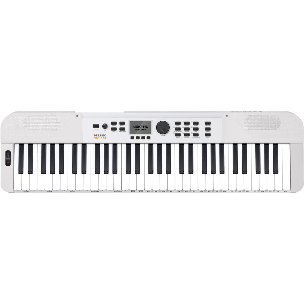 NU-X NEK-110 Portable 61-Note Keyboard in White with Internal Rechargeable Battery