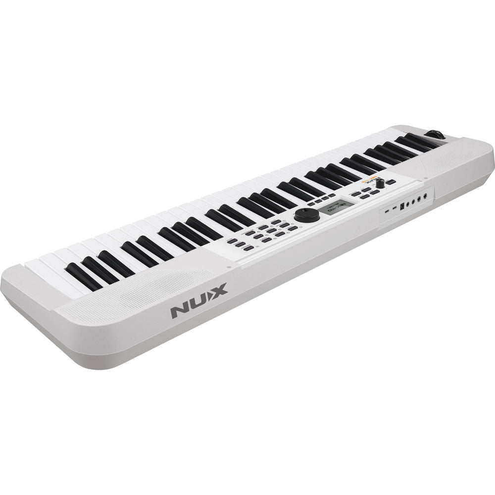 NU-X NEK-110 Portable 61-Note Keyboard in White with Internal Rechargeable Battery