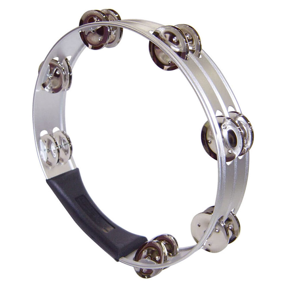 Opus Percussion 10" Tambourine with Double-Row Jingles Avaliable in Blue, Red & Silver