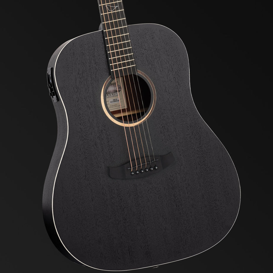 Tanglewood Blackbird Sloped Shoulder Dreadnought Acoustic/Electric Smokestack Satin