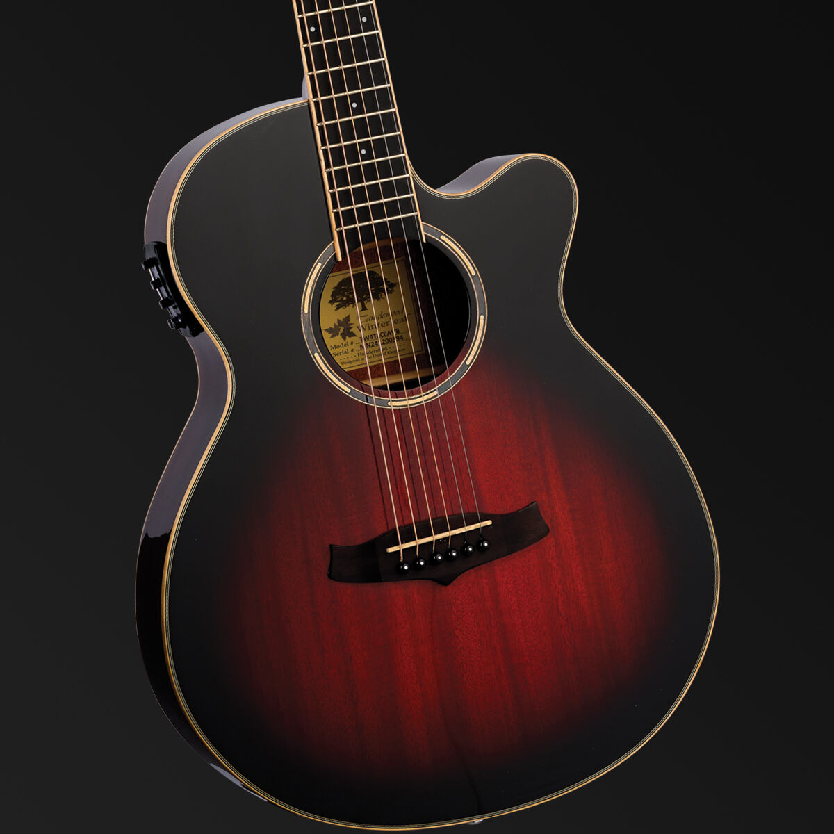 Tanglewood Winterleaf Pro Thinline Super Folk Acoustic/Electric Guitar Antique Vintage Burst