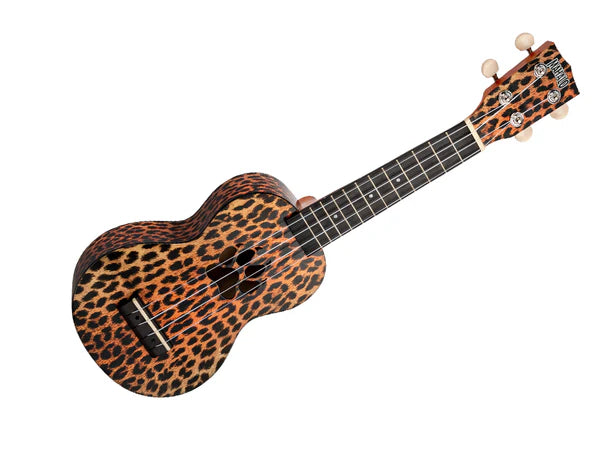 Mahalo Cheetah Art II Print Soprano Ukulele