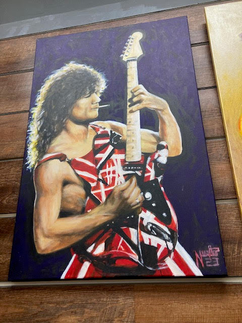 Eddie Van Halen Acrylic on Canvas .