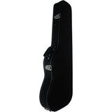 FZONE Wooden Electric Guitar Case with Flat Edge in Black Equipped with Chrome Hardware
