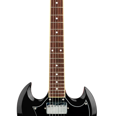 SX GTSE4SKB "SG" Style Electric Guitar w/Accessories - Black