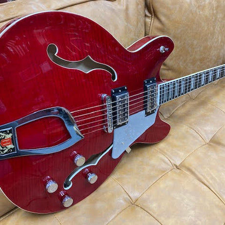 Hagstrom Super Viking Semi-Hollow Guitar in Wild Cherry Transparent Gloss Articulate. Expressive. Aggressive.