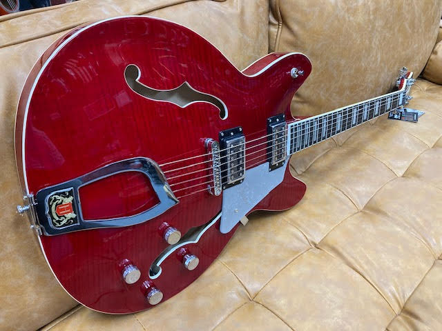 Hagstrom Super Viking Semi-Hollow Guitar in Wild Cherry Transparent Gloss Articulate. Expressive. Aggressive.
