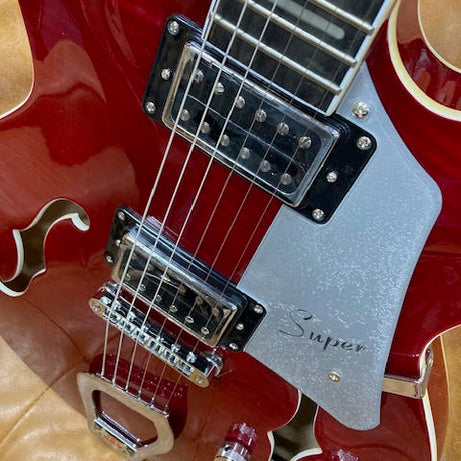 Hagstrom Super Viking Semi-Hollow Guitar in Wild Cherry Transparent Gloss Articulate. Expressive. Aggressive.