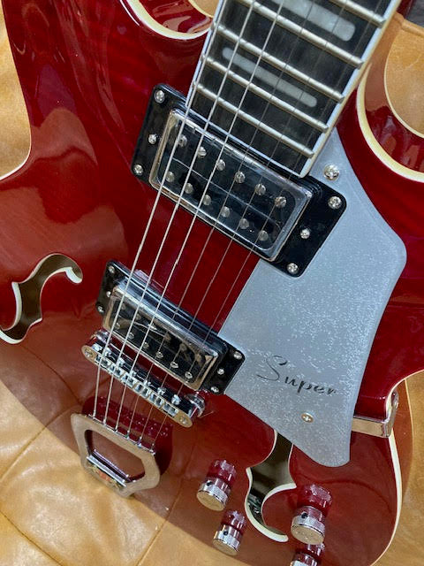 Hagstrom Super Viking Semi-Hollow Guitar in Wild Cherry Transparent Gloss Articulate. Expressive. Aggressive.
