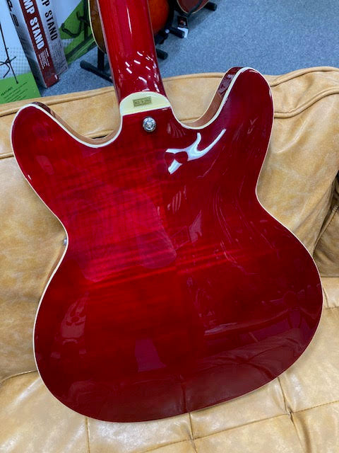 Hagstrom Super Viking Semi-Hollow Guitar in Wild Cherry Transparent Gloss Articulate. Expressive. Aggressive.