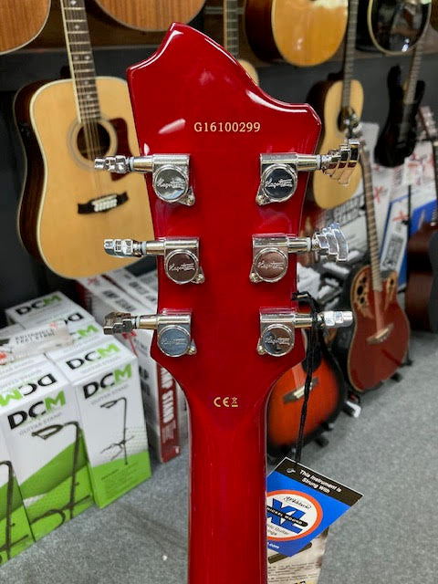 Hagstrom Super Viking Semi-Hollow Guitar in Wild Cherry Transparent Gloss Articulate. Expressive. Aggressive.
