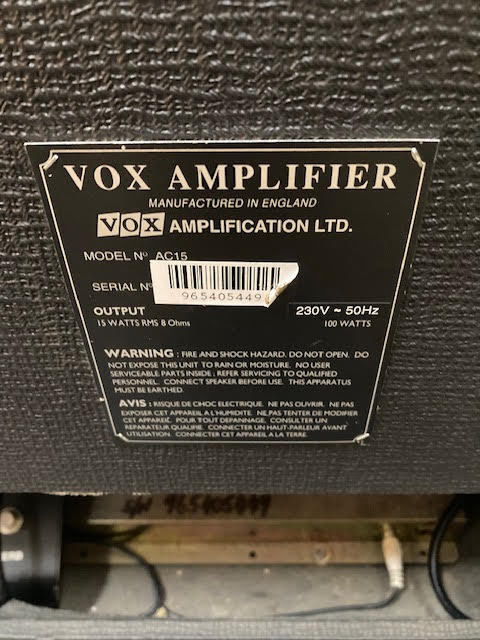 Vox AC15TB Made in England 1990's w/ 2 x 12 cabinet