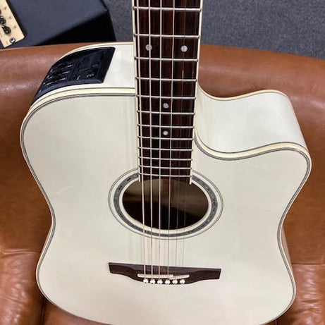Takamine G37 Series Dreadnought AC/EL Guitar with Cutaway in Pearl White Gloss Finish (preowned)