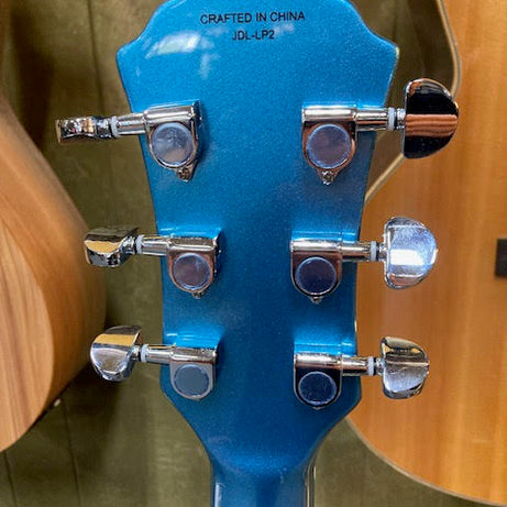 J&D Luthiers LP Custom-Style Electric Guitar (Metallic Blue Sparkle)