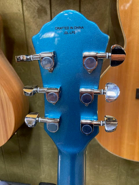 J&D Luthiers LP Custom-Style Electric Guitar (Metallic Blue Sparkle)