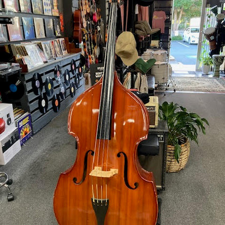 Double Bass 3/4 Allegro brand ? w/ case and bow (preowned)