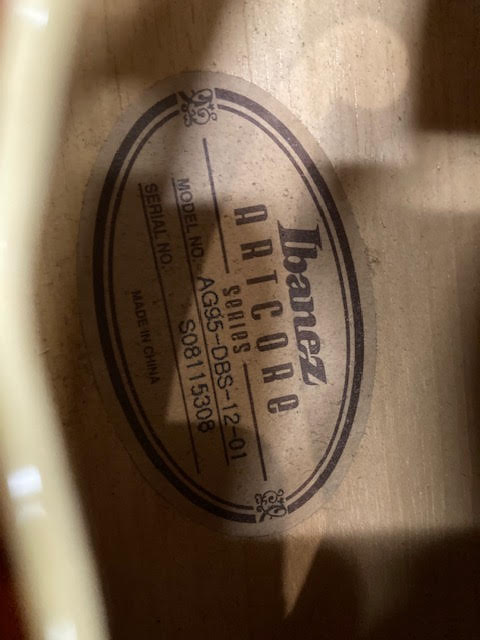 Ibanez GD95 Artcore semi hollow electric guitar (preowned) w/ hardcase