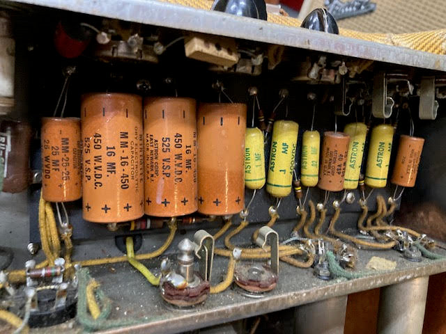 SOLD - 1956 Fender Deluxe 5E3 Tweed Narrow Panel amplifier