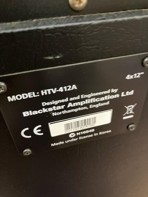 Blackstar 4x12 cab HTV-412A guitar amp cab