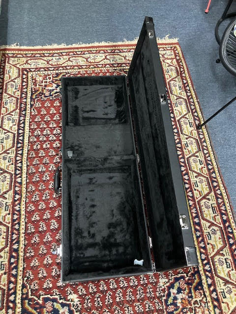 Torque Wooden Rectangular Electric Guitar Case in Black Finish Black 7mm Plush Interior