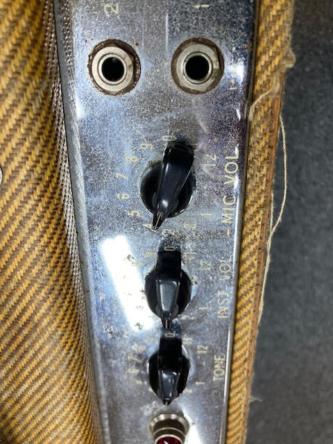 SOLD - 1956 Fender Deluxe 5E3 Tweed Narrow Panel amplifier