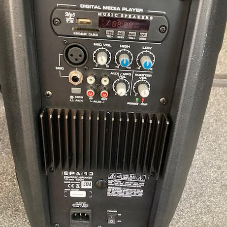 Leem SPA-10 Active 120W, 2-Way, 10" PA Speaker Built-in MP3 Player with SD Card & USB Input (preowned)