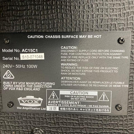 Vox AC15C1 guitar amplifier
