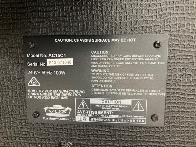 Vox AC15C1 guitar amplifier