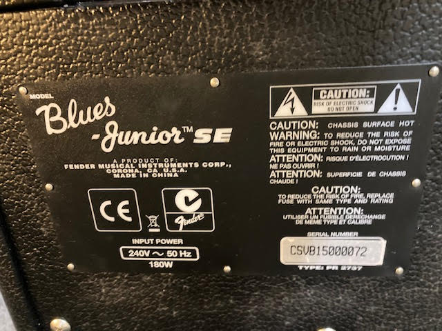 Fender Blues Junior SE guitar amp (preowned)