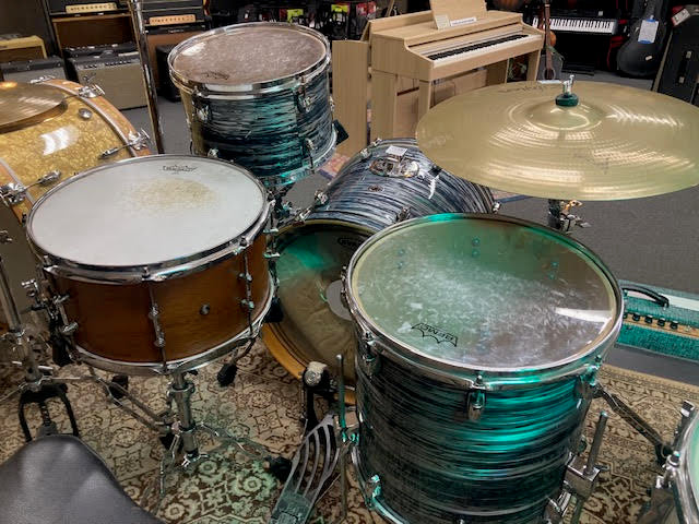 Gretsch Catalina Club Silver Oyster drum kit w/ Zildjian cymbals + hardware (preowned)
