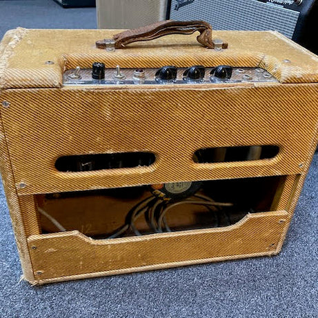 SOLD - 1956 Fender Deluxe 5E3 Tweed Narrow Panel amplifier