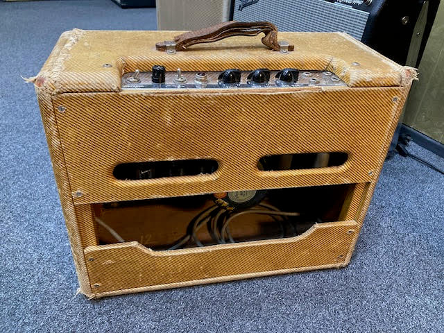 SOLD - 1956 Fender Deluxe 5E3 Tweed Narrow Panel amplifier