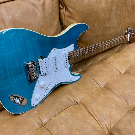 Aria 714-MK2 Fullerton Electric Guitar - Turquoise Blue