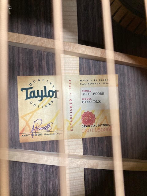 Taylor 814CE DLX acoustic electric guitar (preowned)
