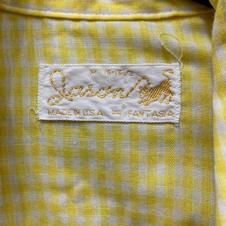 Vintage Shirt cowboy style yellow checkers
